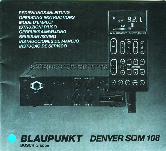 Oldschool BLAUPUNKT car stereo model: Denver SQM 108 - year 1987 - 6