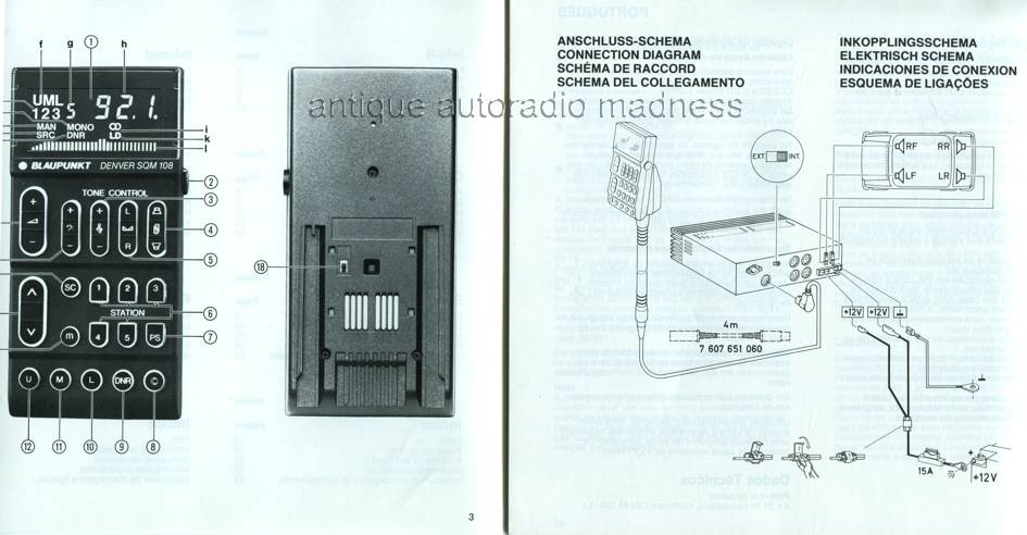 Oldschool BLAUPUNKT car stereo model: Denver SQM 108 - year 1987 - 7