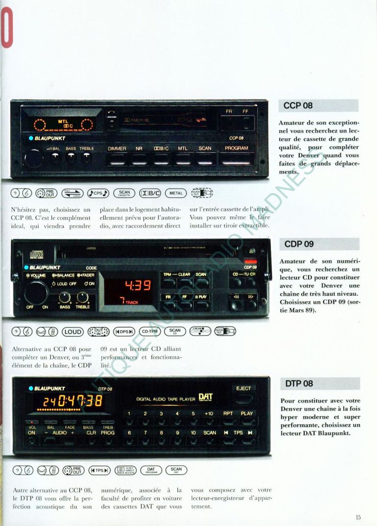 Vintage BLAUPUNKT car stereo catalog year 1988 (Belgium - Fr) - 15