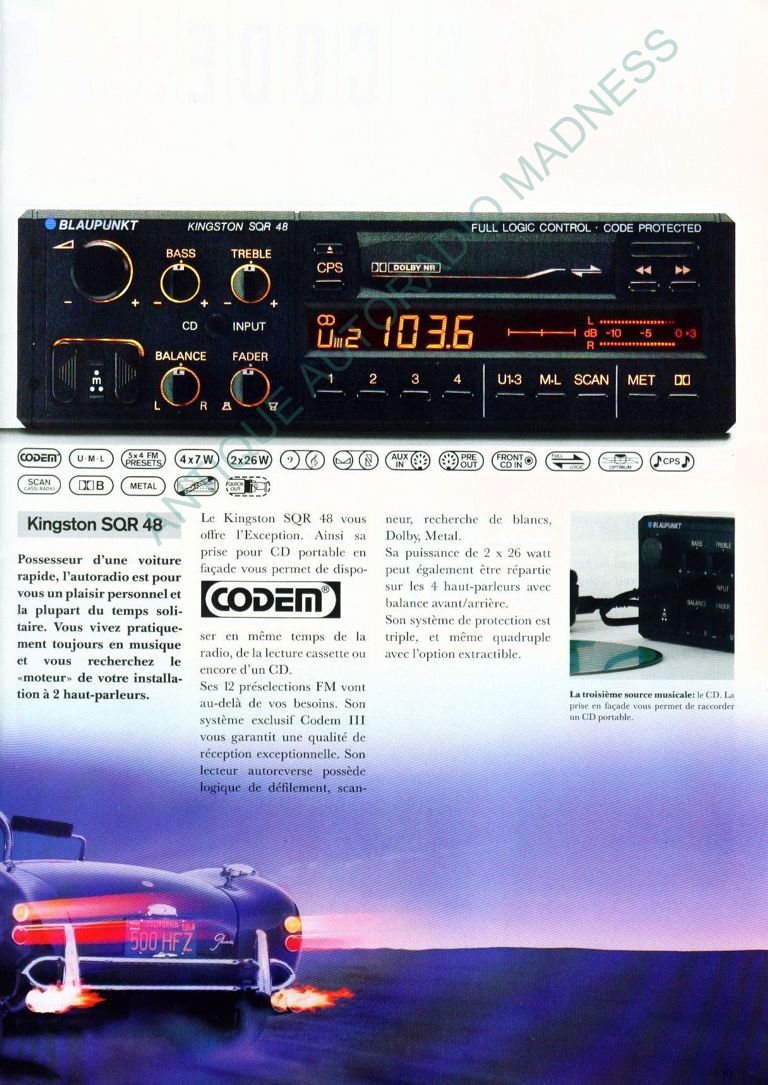 Vintage BLAUPUNKT car stereo catalog year 1988 (Belgium - Fr) - 19