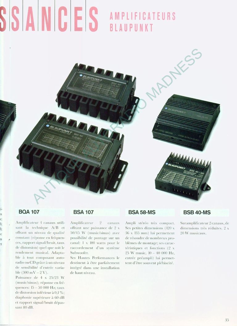 Vintage BLAUPUNKT car stereo catalog year 1988 (Belgium - Fr) - 35
