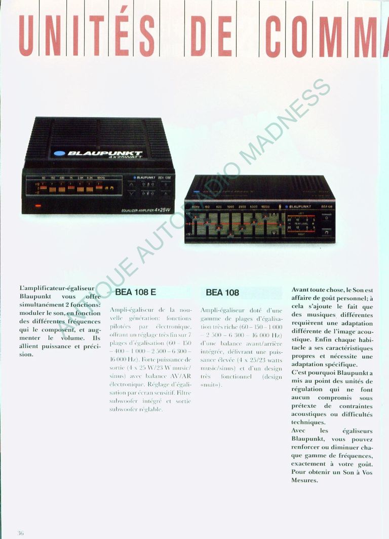 Vintage BLAUPUNKT car stereo catalog year 1988 (Belgium - Fr) - 36