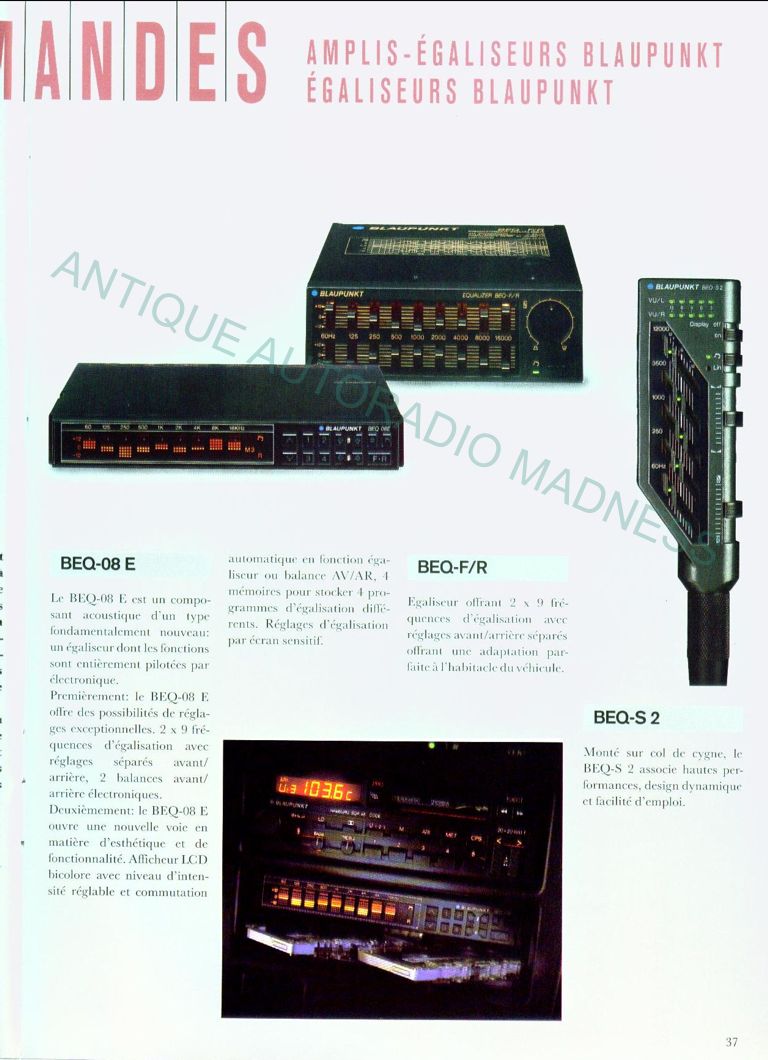 Vintage BLAUPUNKT car stereo catalog year 1988 (Belgium - Fr) - 37