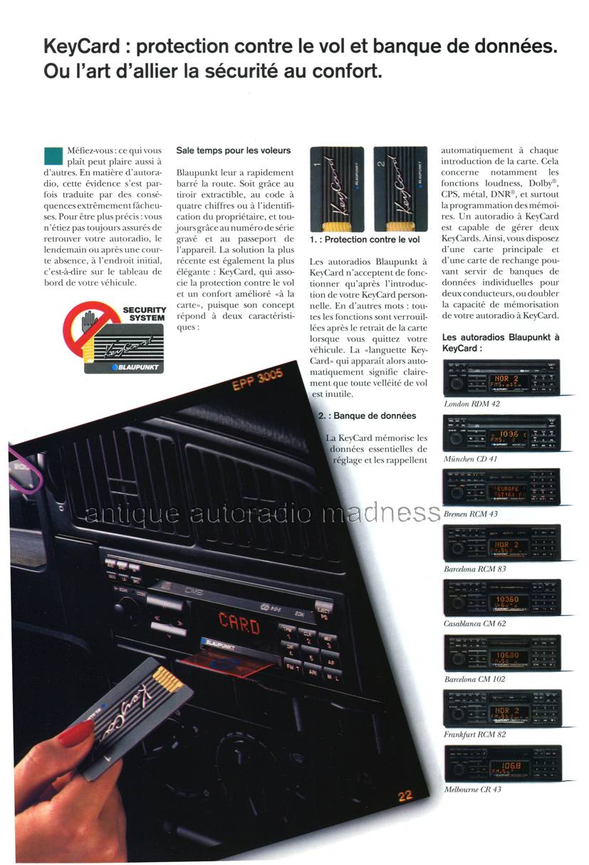 Classic BLAUPUNKT car stereo catalog year 1993 (Belgium) Fr - 6