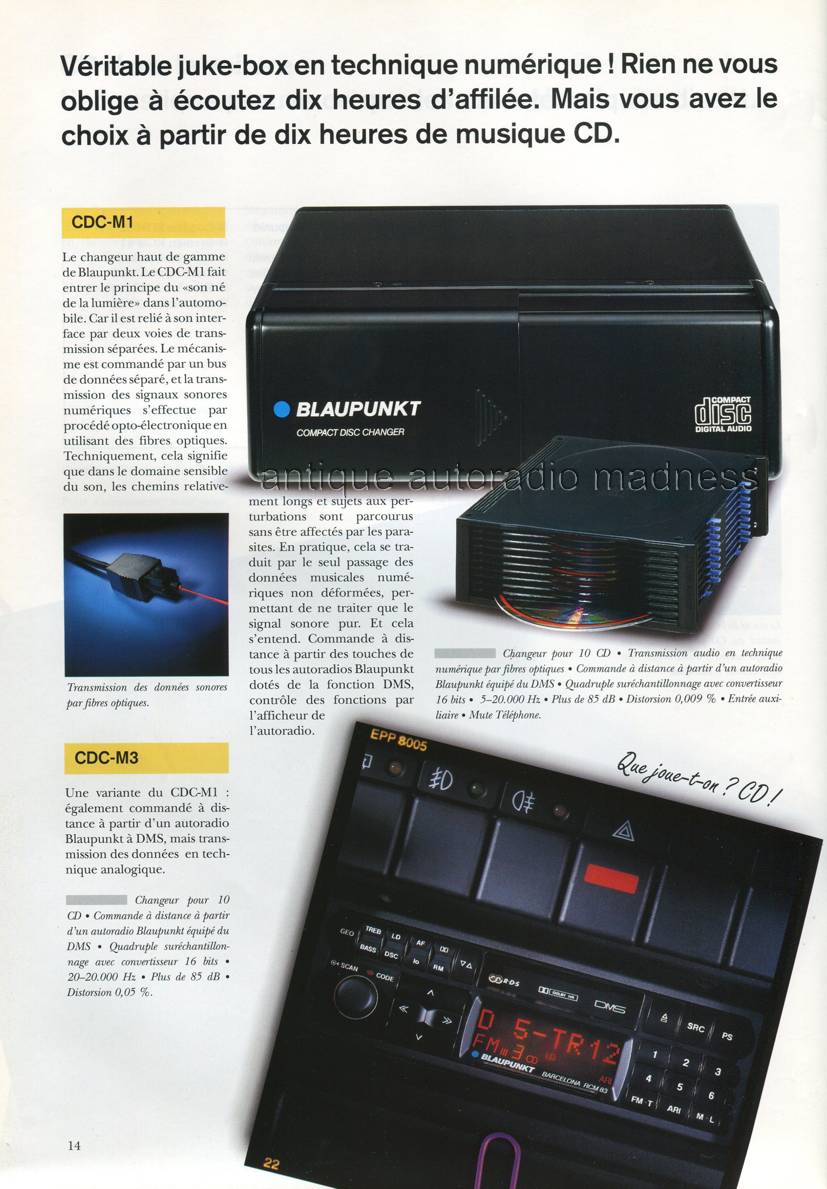 Classic BLAUPUNKT car stereo catalog year 1993 (Belgium) Fr - 14
