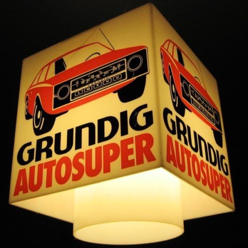 Eclairage publicitaire de comptoir GRUNDIG - 70s