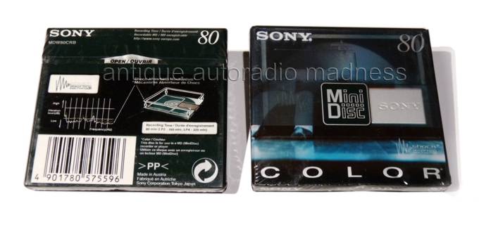 MiniDisc enregistrable vintage SONY type MDW-80CRB - Serie Color Black (NOS)