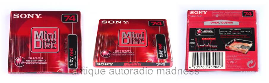 MiniDisc enregistrable vintage SONY type MDW-74ER - Serie Ruby Red (NOS)