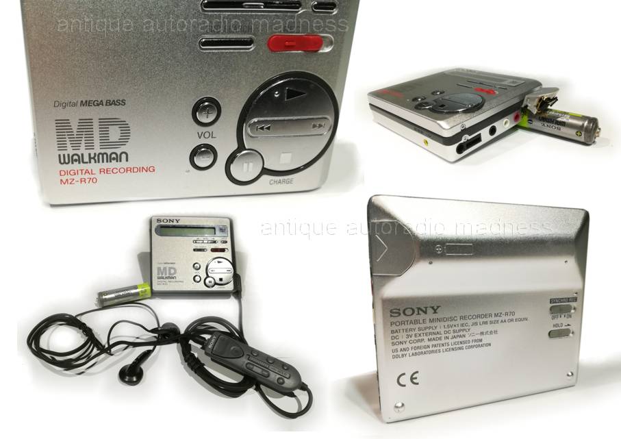 Old school SONY MiniDisc walkman Digital recording model MZ-R70 - year 2000 - 2