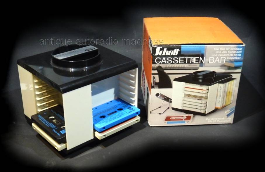 Vintage Cassette bar (White case) for compact audio mini cassettes