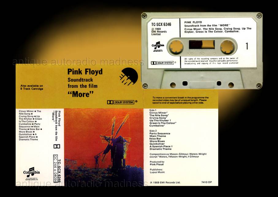 PINK FLOYD Compact audio cassette collection - "Sound Track from the film MORE "
