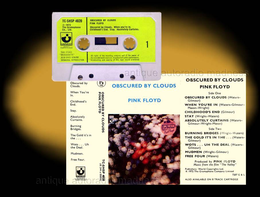 PINK FLOYD Compact audio cassette collection - "OBSCURE by CLOUDS" 1972