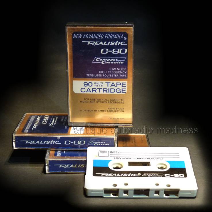 Vintage Audio tape mini cassette REALISTIC  collection: model New advance formula C-90 - 1973
