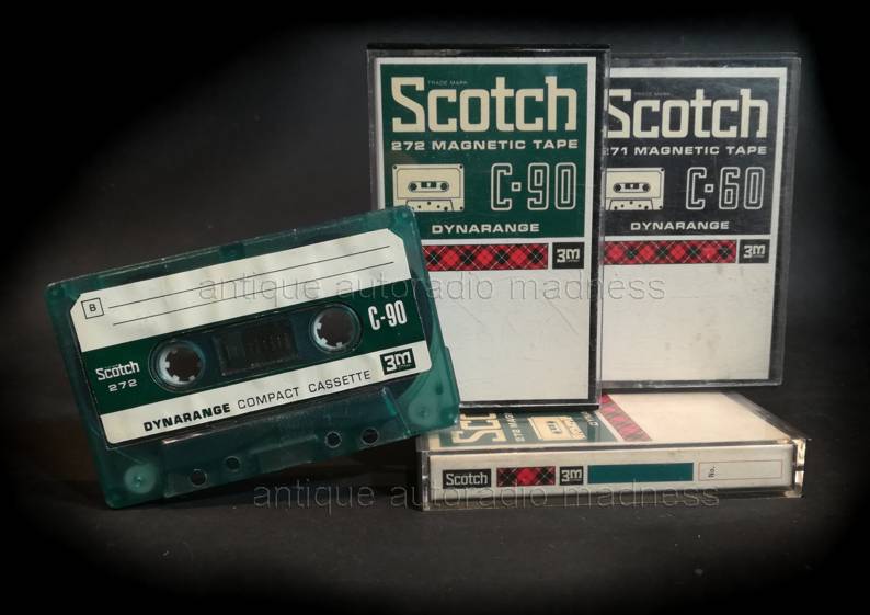 Vintage SCOTCH magnetic tape (Audio mini cassette) - 1969 - models 271 (C-60) & 272 (C-90)