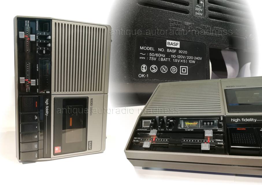 Old school BASF Stereo cassette recorder model 9220 high fidelity - 2