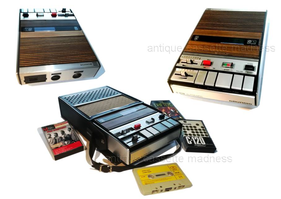 Oldschool portable mini cassette recorder GRUNDIC model C410 - 1971