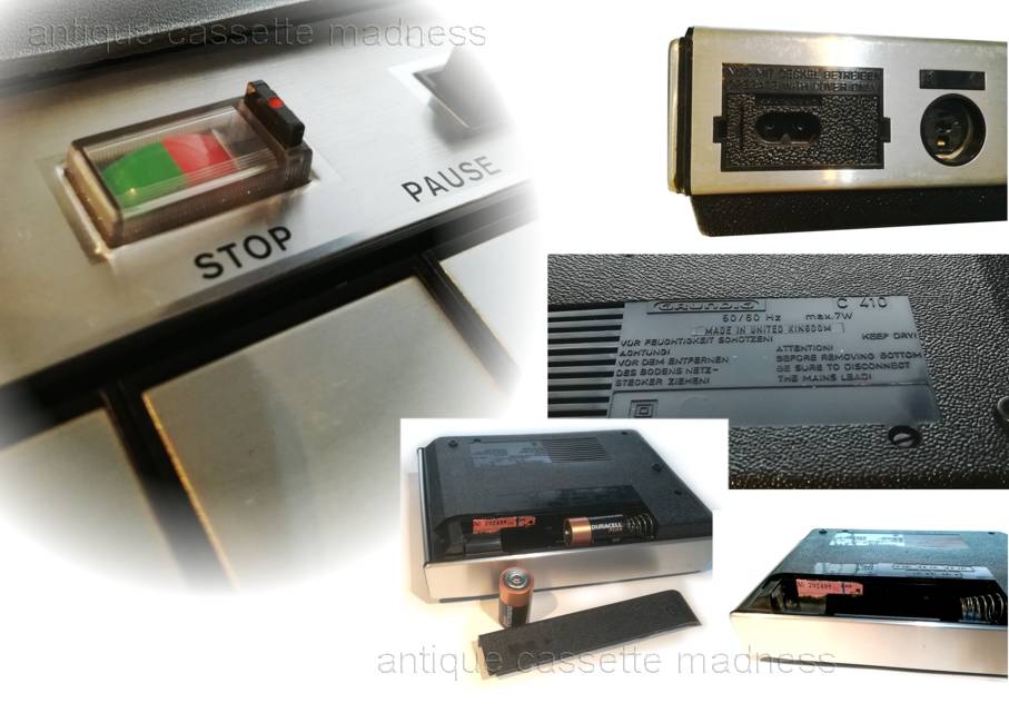 Oldschool portable mini cassette recorder GRUNDIC model C410 - 1971  - 3