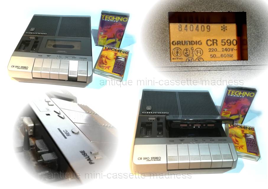 Oldschool portable mini cassette recorder GRUNDIC model CR 590 - 1986 -2 
