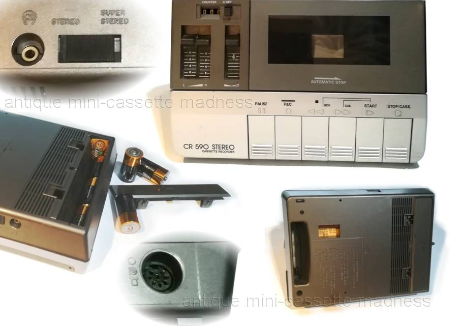 Oldschool portable mini cassette recorder GRUNDIC model CR590 - 1986  - 3