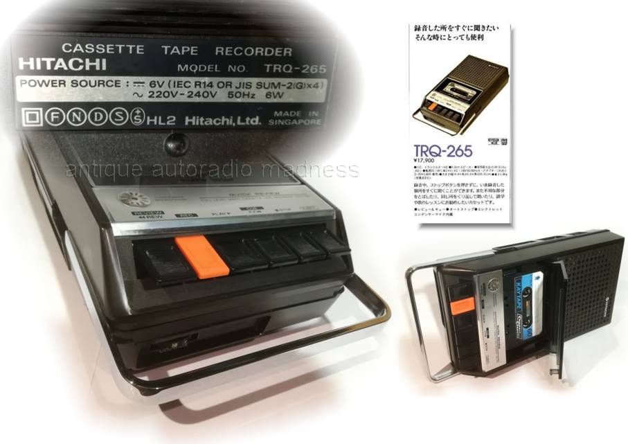 Lecteur enregistreur minicassette vintage HITACHI modèle TRQ-265 (1975) - 2