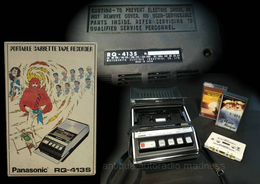 Lecteur - enregistreur mini cassette vintage NATIONAL PANASONIC type RQ-413-S - 2