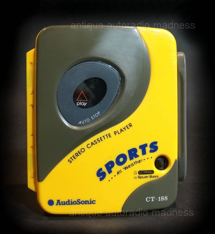 Balladeur mini cassette vintage AUDIOSONIC modèle CT-188 Sports - Walkman