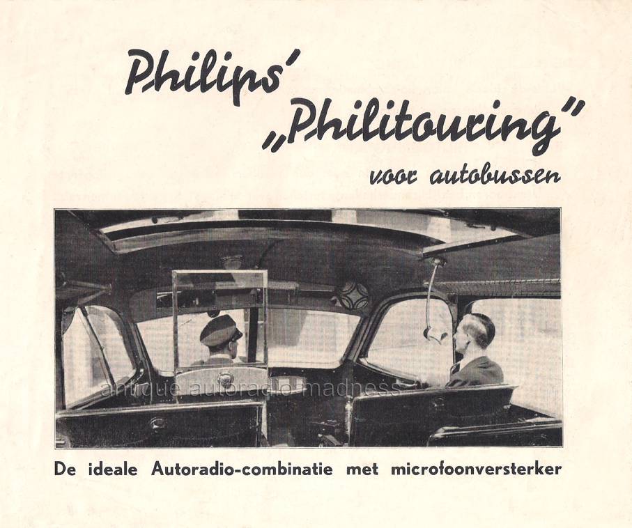 Very old PHILIPS car radio advertising 1936 "Philitouring" Bus radio