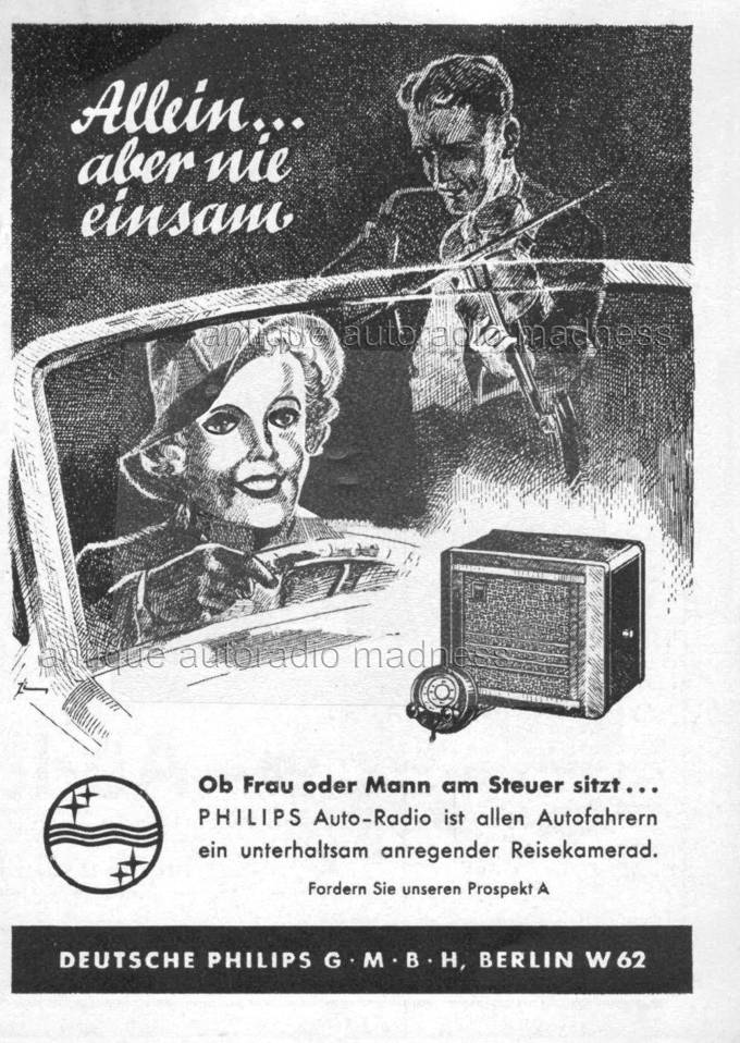 Vintage german advertising PHILIPS car radio model 1939