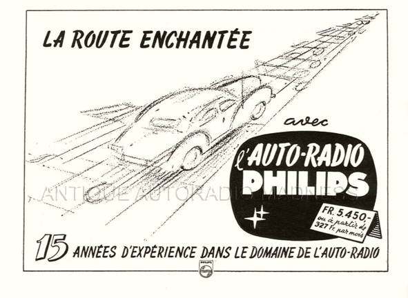 Publicité PHILIPS autoradio NX 570 V (1948) - 15 ans d'expérience
