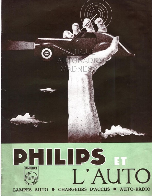 Publicité de la gamme PHILIPS pour l'automobile 1949