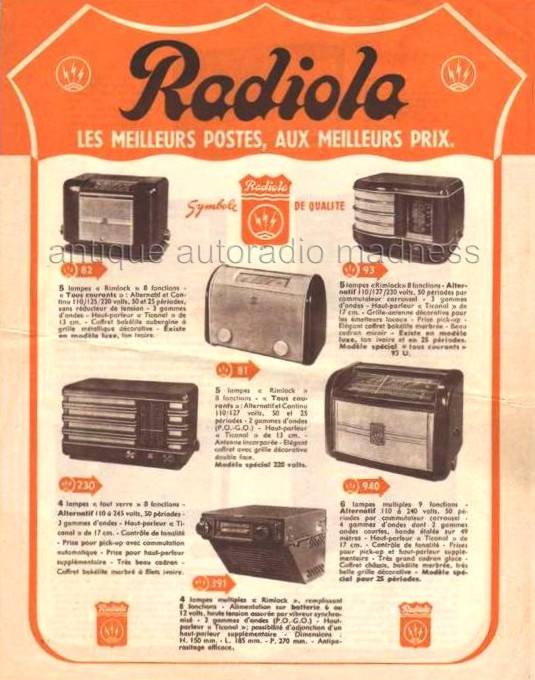 Publicité française 1951 RADIOLA (PHILIPS)