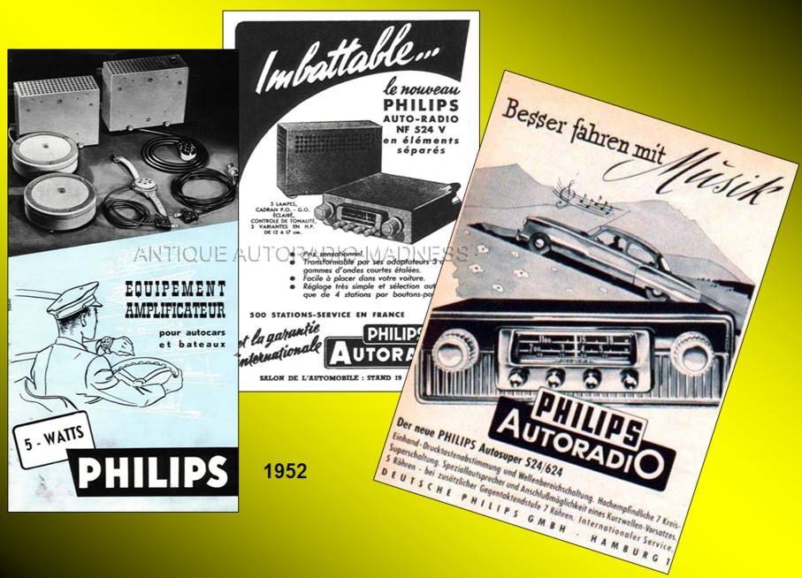 lot of different PHILIPS advertisements 1952 - 2