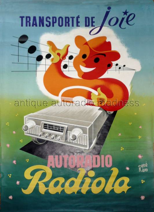 Vintage RADIOLA car radio advertisement 1953 (René Davo)