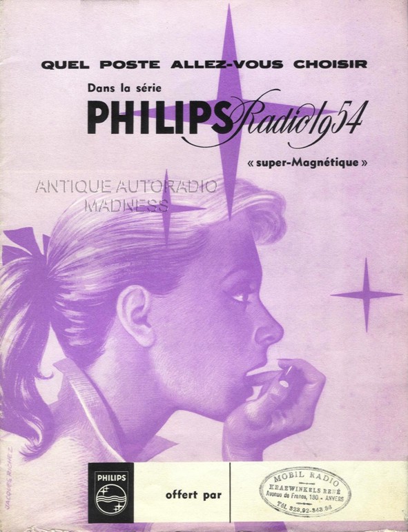 Vintage catalog PHILIPS car radio 1954