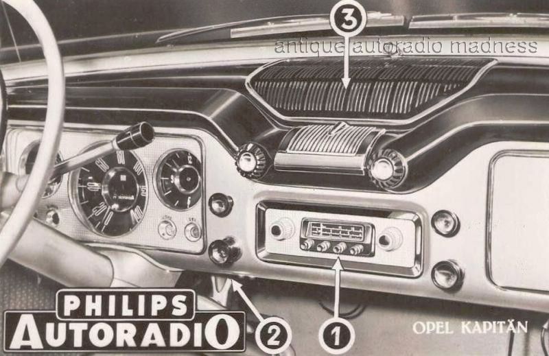 Oldschool PHILIPS car radio model NX 554 V (1955) - dashboard OPEL Kapitan