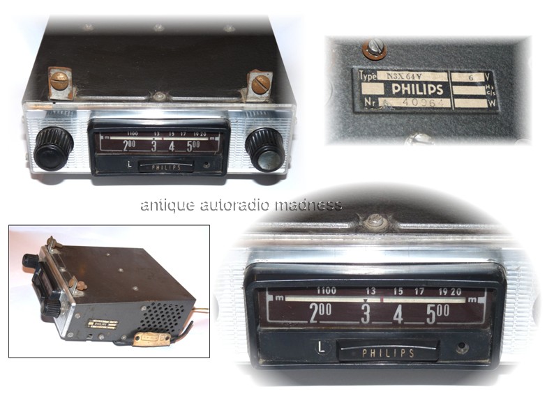 oldschool PHILIPS car radio model N3X 64V - (1956)