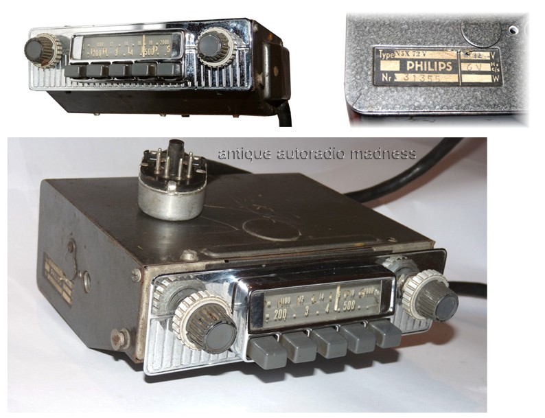 Oldschool PHILIPS car radio model N5X 72V - 1957
