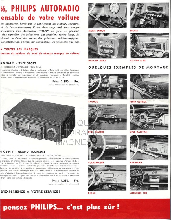 Old PHILIPS car radio catalog year 1957 - 4