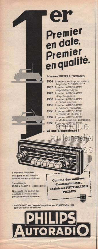 Old PHILIPS car radio advert. "25 years of experience