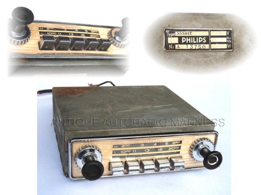 Oldschool PHILIPS car radio model N5X04T - 2