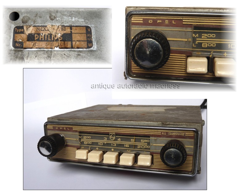 Oldschool PHILIPS car radio model N4X24T (OPEL installation) - 1962 - 3