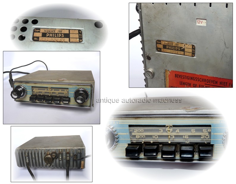 Oldschool PHILIPS car radio model N4X24T (OPEL installation) - 1962 - 1