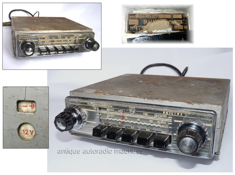 Vintage PHILIPS car radio model N5X14T - 1962