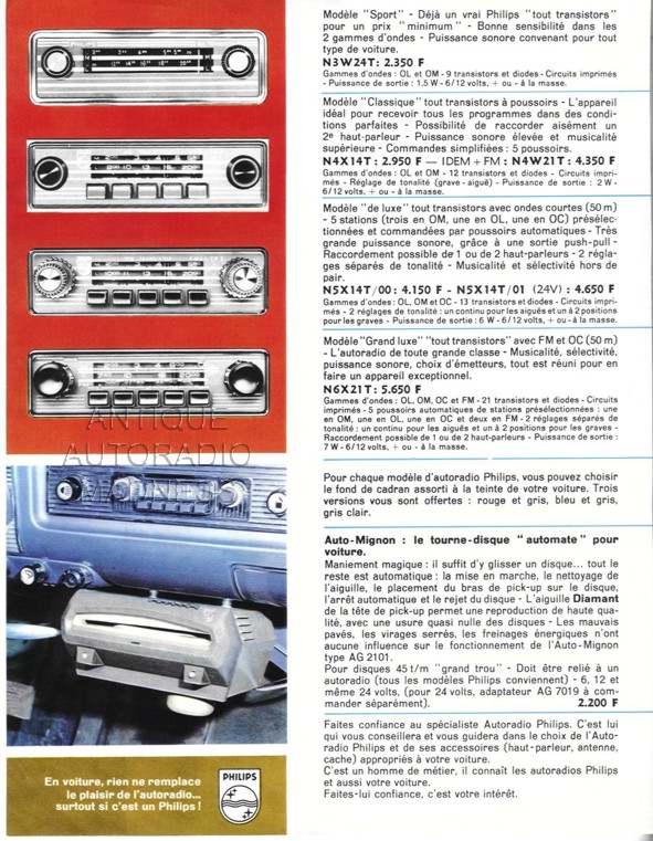 Vintage PHILIPS car radio catalog year 1963 - 2