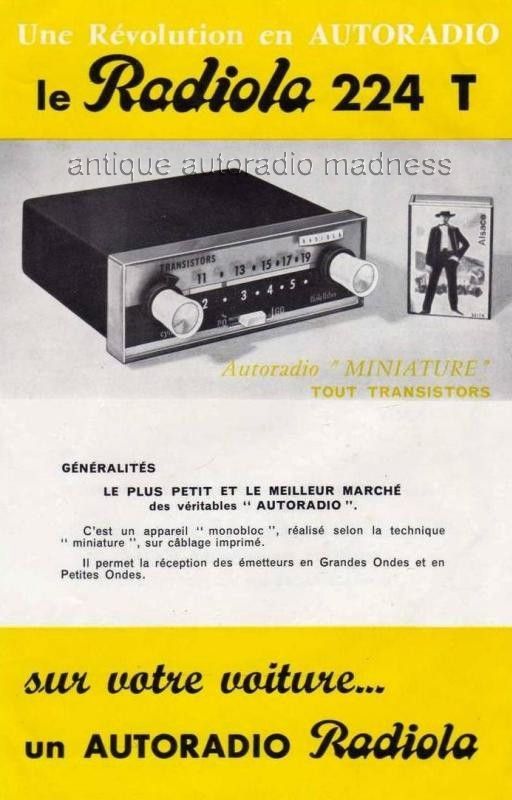 Vintage PHILIPS car radio advert. models RA 224 T year 1965
