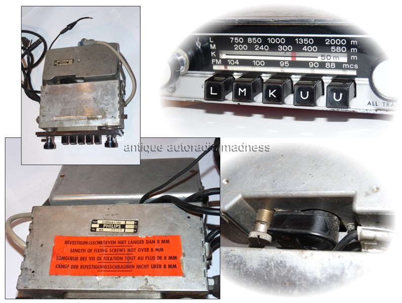 Oldschool PHILIPS car radio model 22RN661 - 1967 - 2