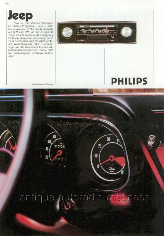 Ancien catalogue autoradios PHILIPS 1972 (Germany) - 12