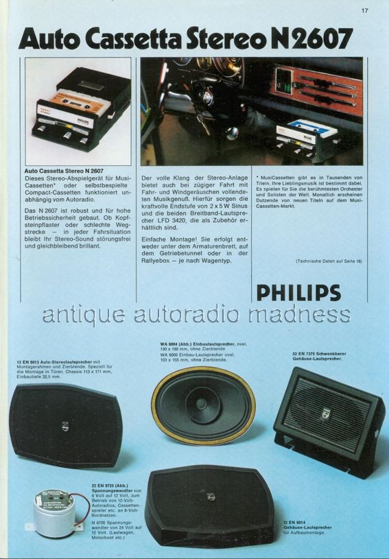 Ancien catalogue autoradios PHILIPS 1972 (Germany) - 15