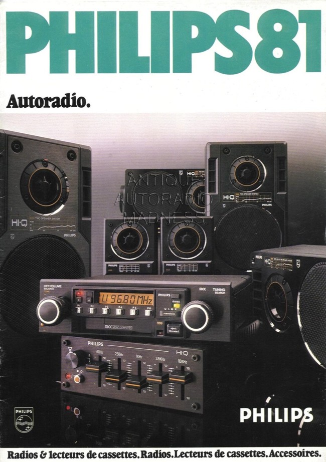 Catalogue vintage PHILIPS car audio 1981
