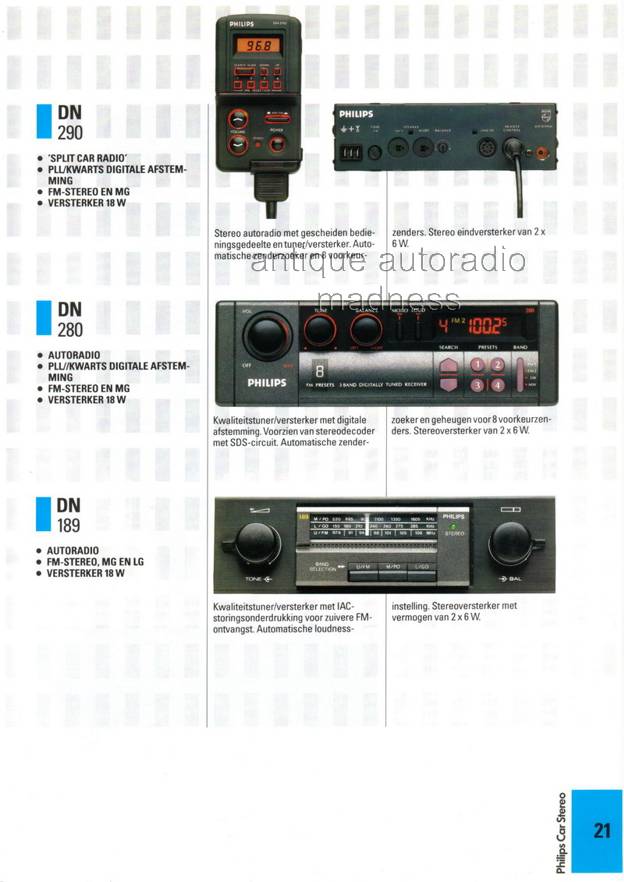 Ancien catalogue PHILIPS car stereo année 1989 (Hollande) - 21